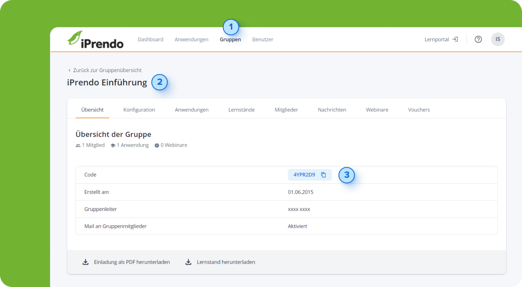 Gruppenverwaltung für Digistore einrichten | iPrendo E-Learning Software